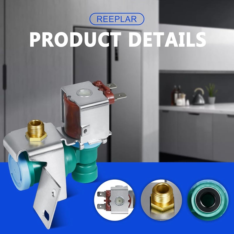 REEPLAR W10394076 W10865826 Refrigerator Water Inlet Valve Compatible with Whirlpool, Kitchen-Aid Refrigerator, Replacement for K-78282 W10726788 W10833705 W10872966 WPW10394076 - Image 4